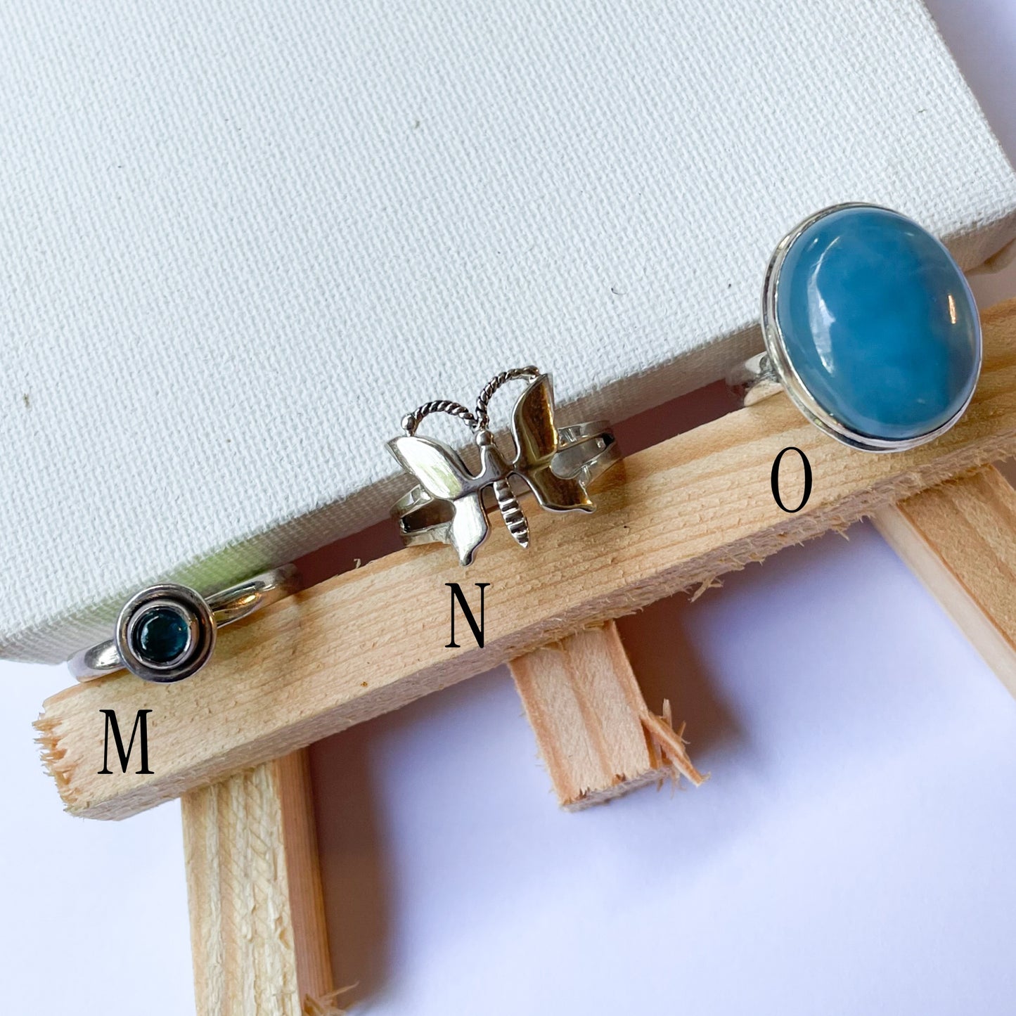 Variety of Stone in Minimalist Size 9 Rings - Solid Sterling Silver