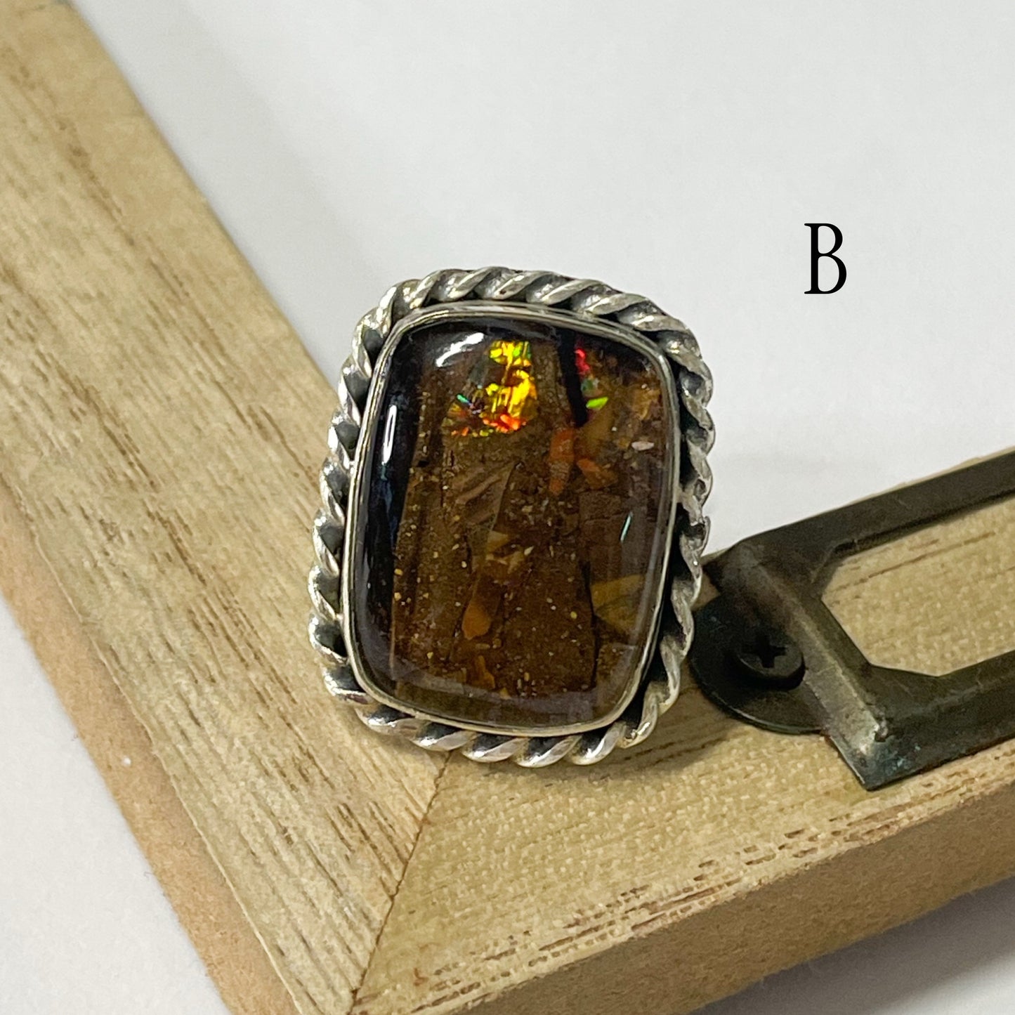 Boulder Opal Composite Ring & Pendant - Solid Sterling Silver