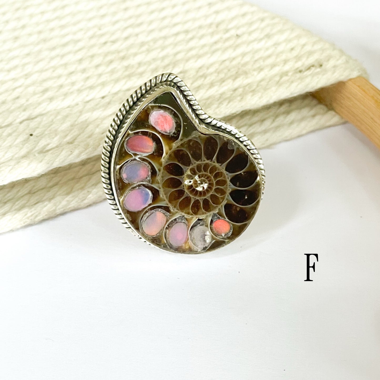 Galaxy Inlay Nautilus Shell Ring & Pendants - Solid Sterling Silver
