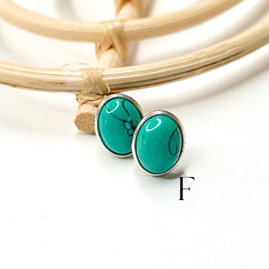 Turquoise Variety Studs - Solid Sterling Silver