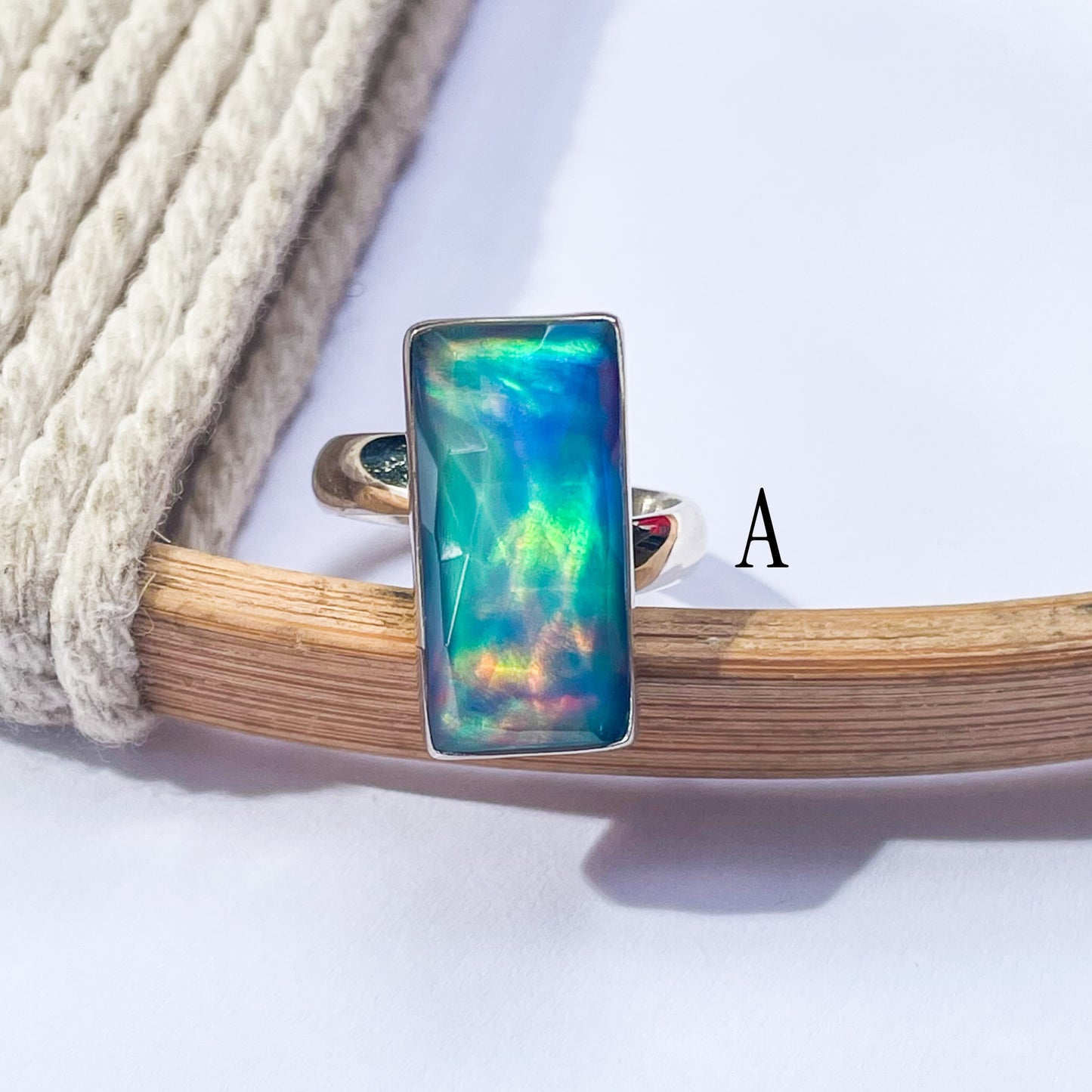 Aurora Mystical Galaxy Opal Doublet Ring - SSS