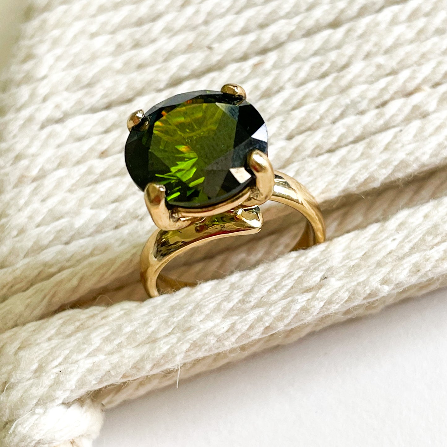 Green CZ Prong Ring - Alchemia