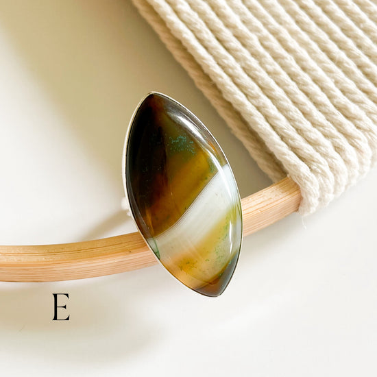 Statement Botswana Agate Rings - Both Metals