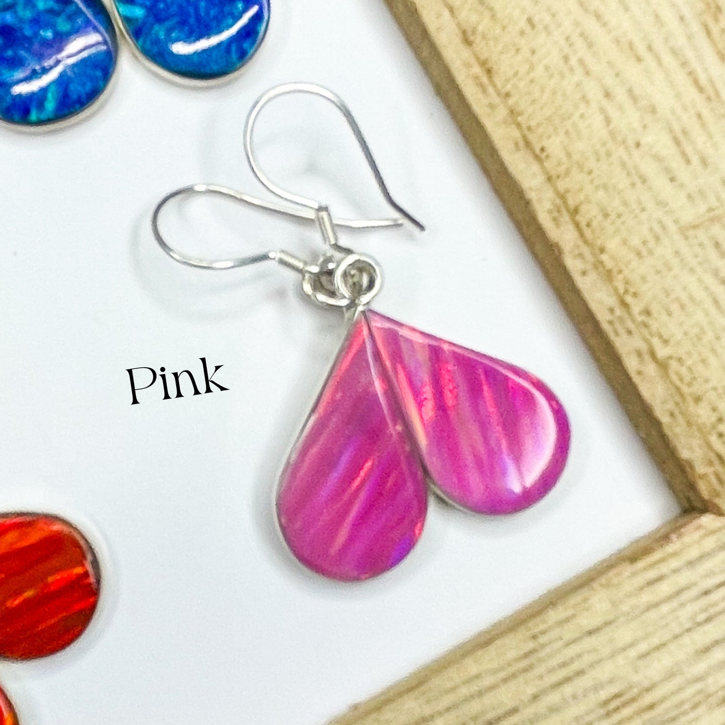 Teardrop Opal Dangle Earrings - SSS