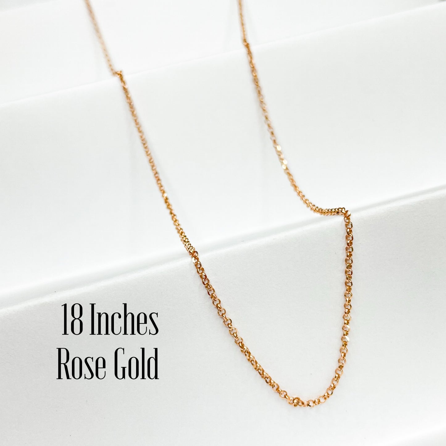 Rose Gold Rolo Chain - 18 Inches