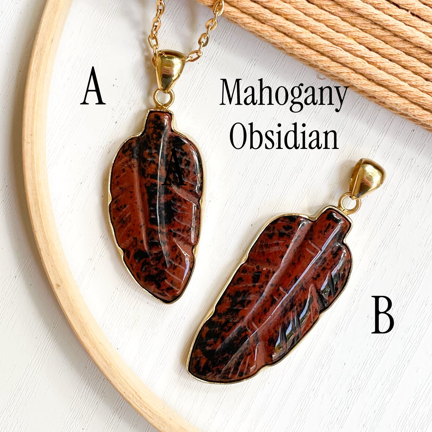 Fall Stone Leaf Pendant - Alchemia Gold