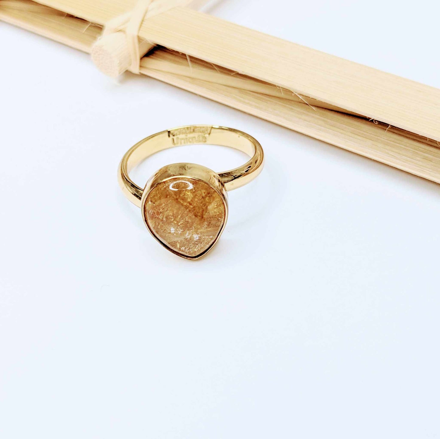 Load image into Gallery viewer, Color Enhanced Peach Quartz Ring - Alchemia
