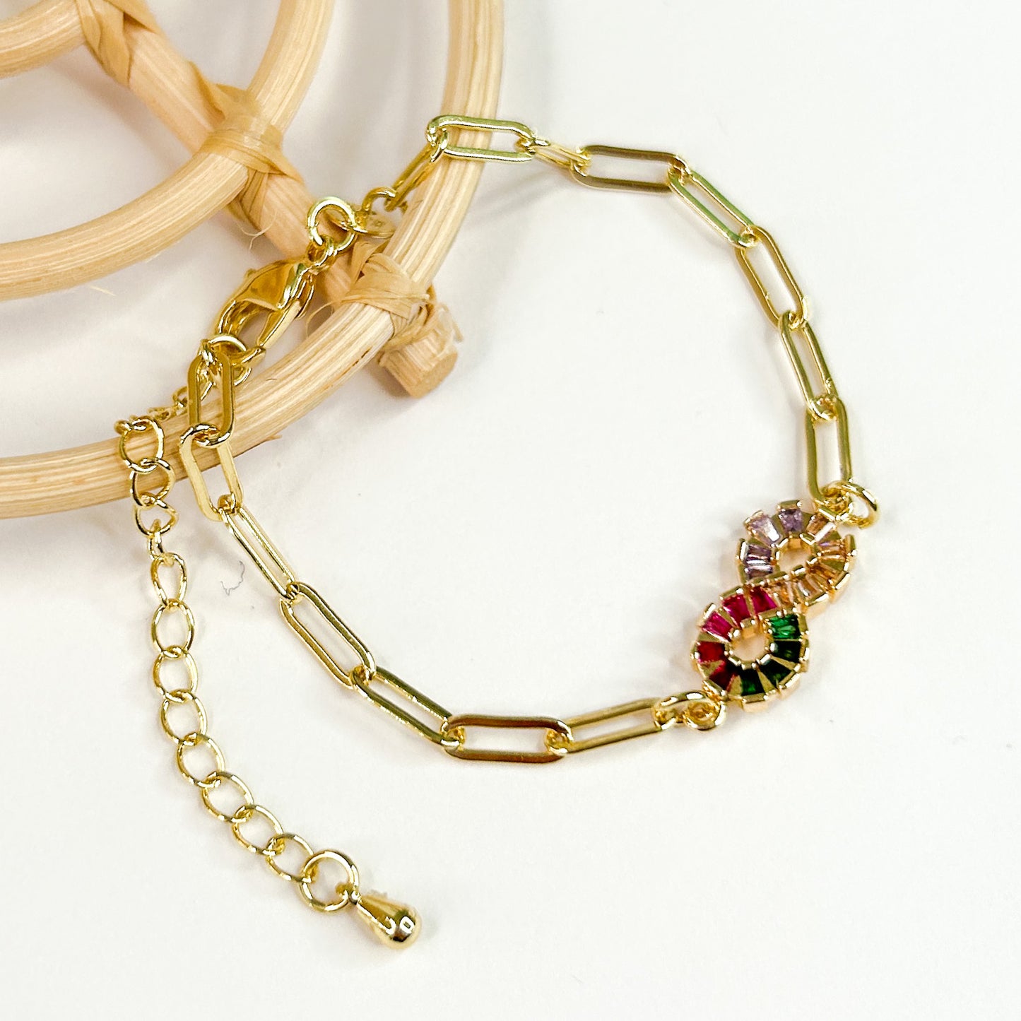 Infinity Multi Color Bracelet - 18K Gold Filled