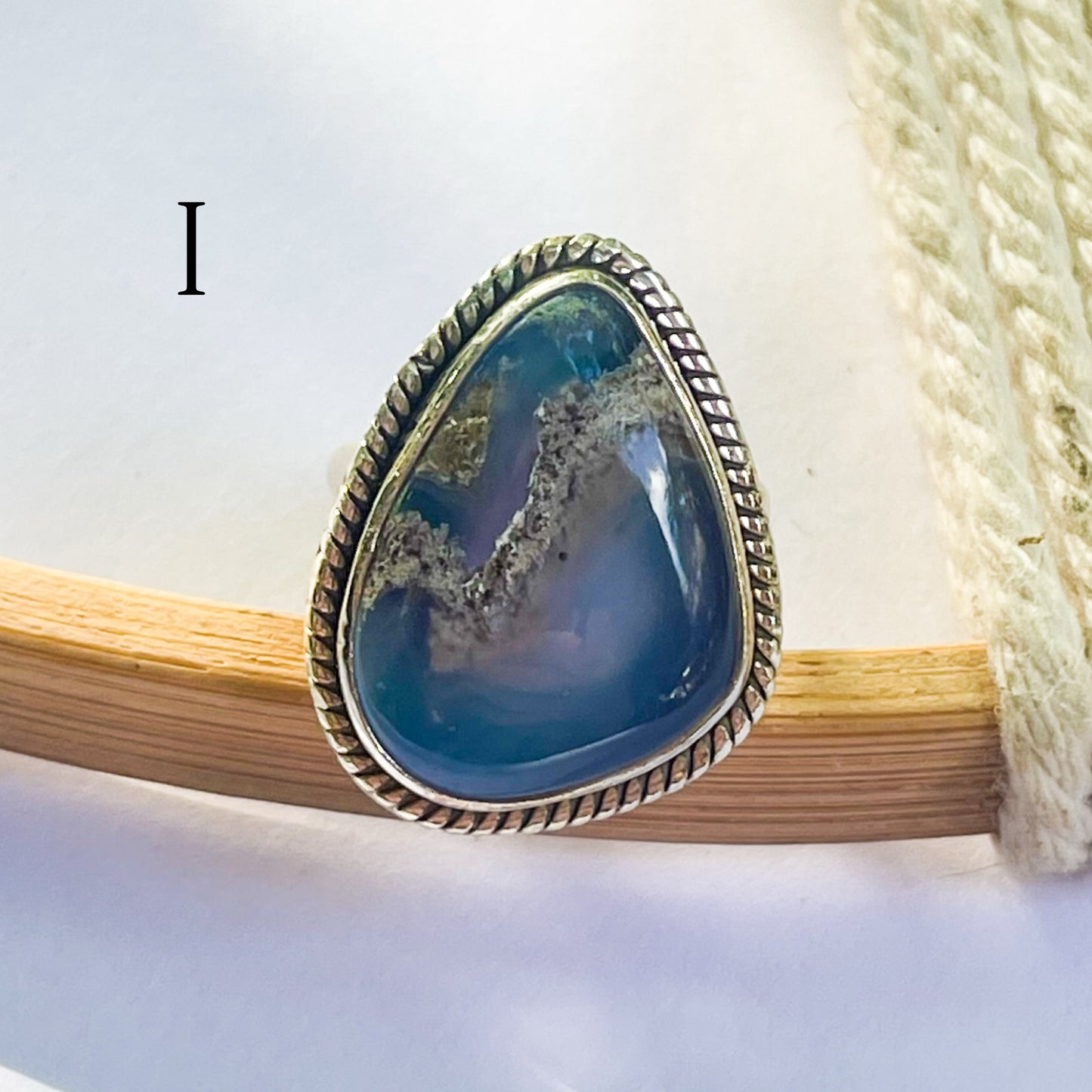 Aura Opal & Moss Agate Ring & Pendant - Solid Sterling Silver
