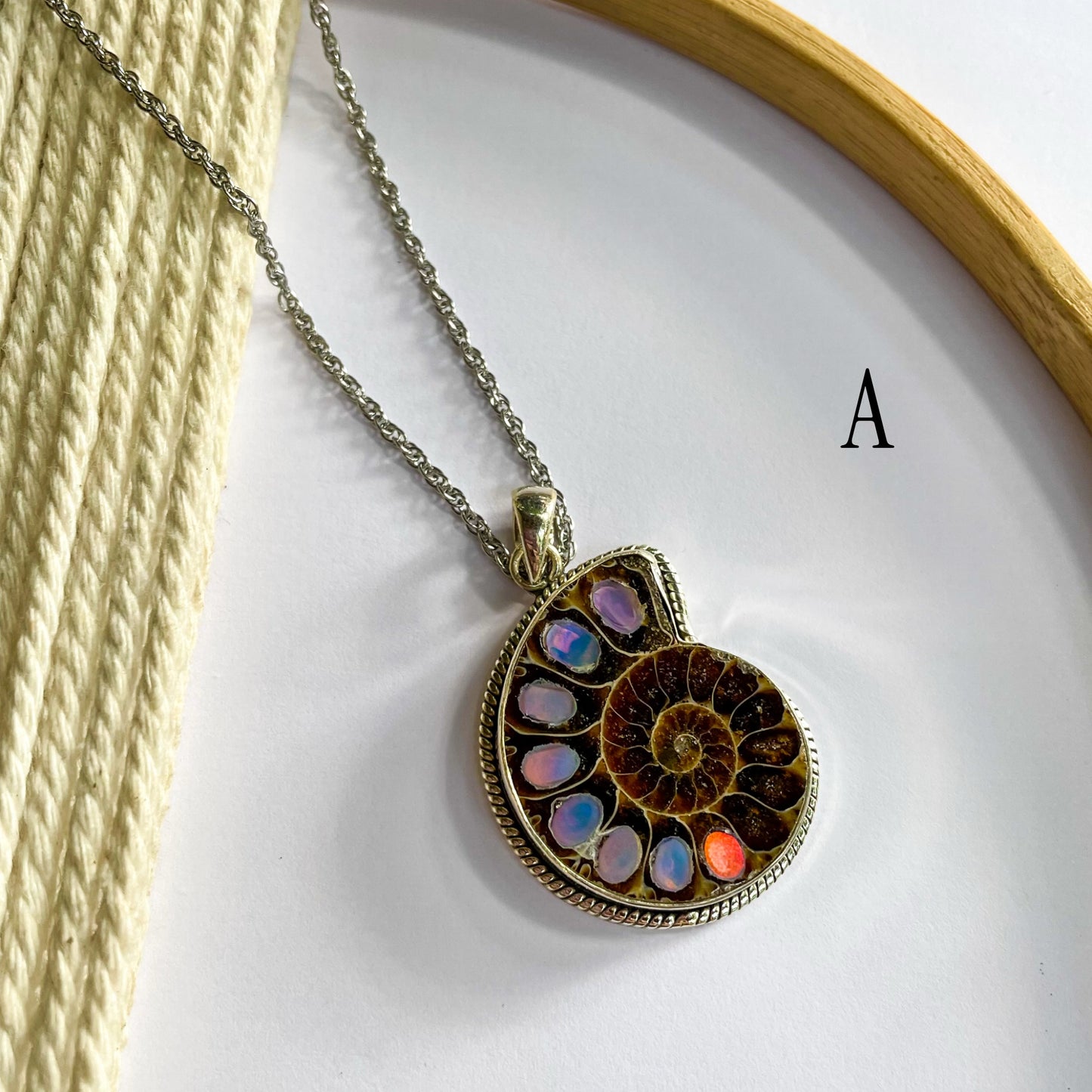 Galaxy Inlay Nautilus Shell Ring & Pendants - Solid Sterling Silver