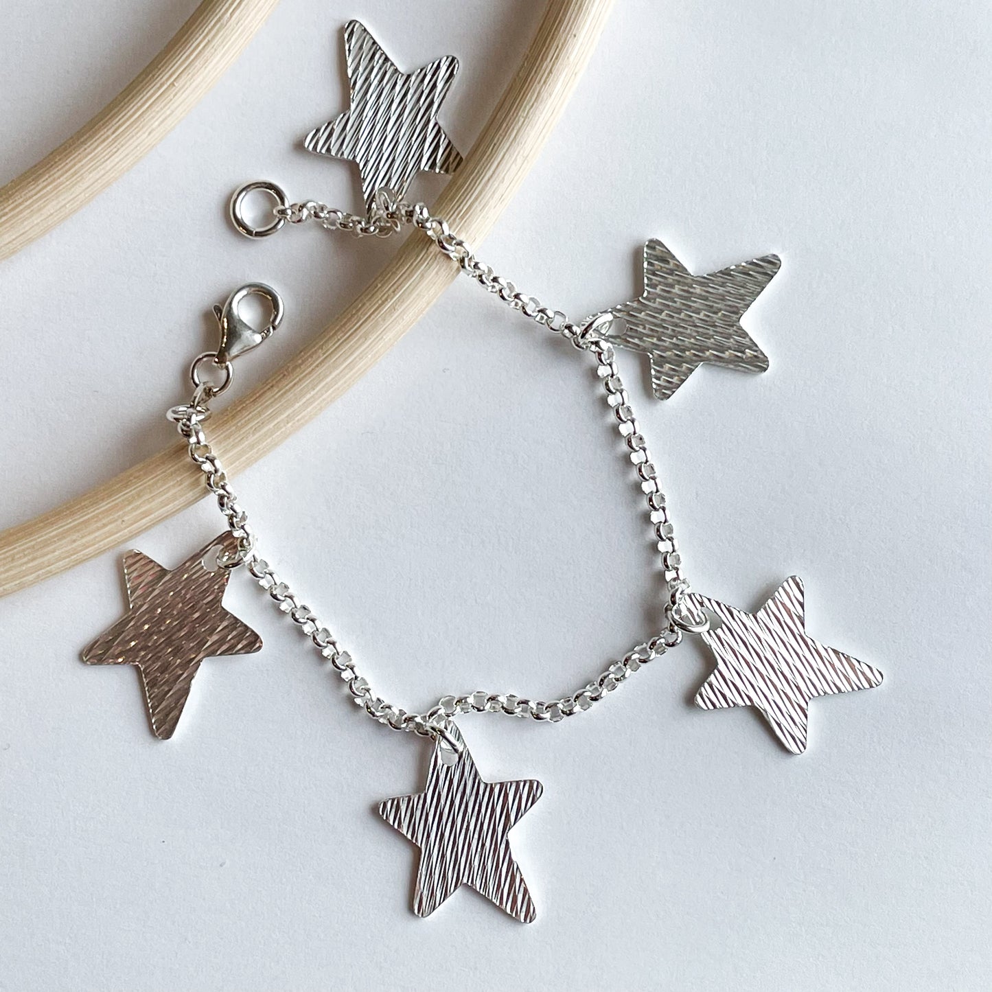 Load image into Gallery viewer, Chunky Star Charm Bracelet - Solid Sterling Silver
