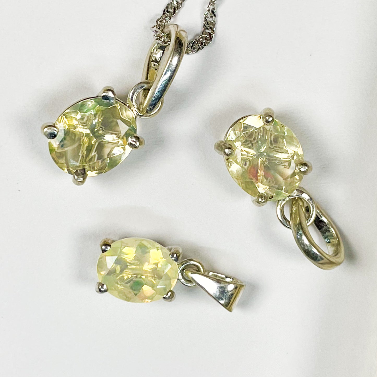 Ethiopian Opal Prong Pendant - Solid Sterling Silver