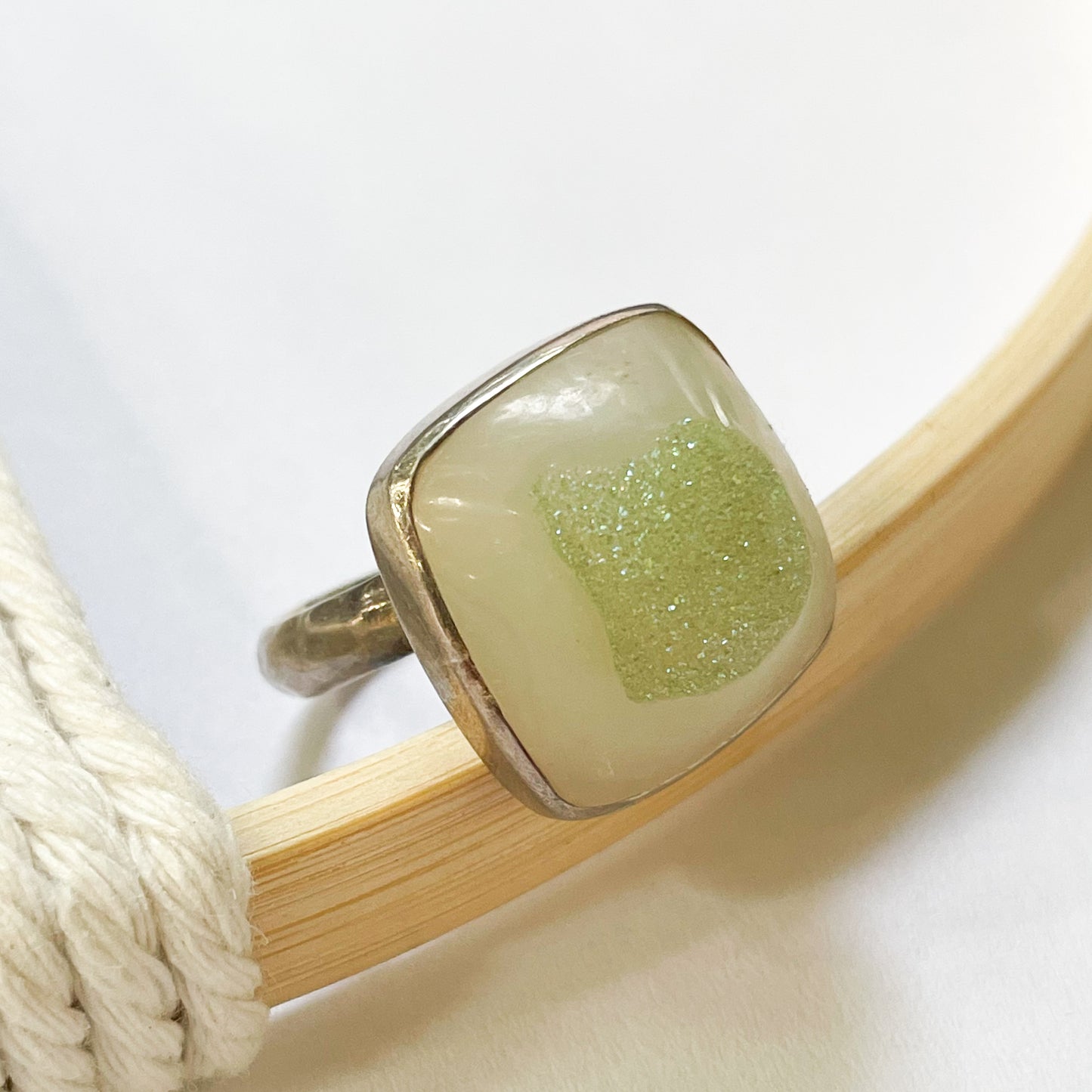 Green Druzy Adjustable Ring - Starborn