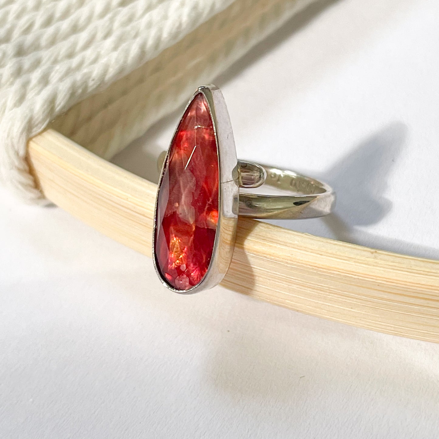 Ammonite Doublet Ring - Solid Sterling Silver