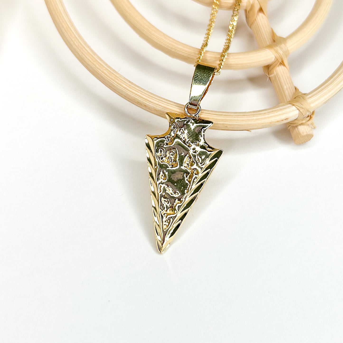Gold Arrowhead Pendant - 18K Gold Filled