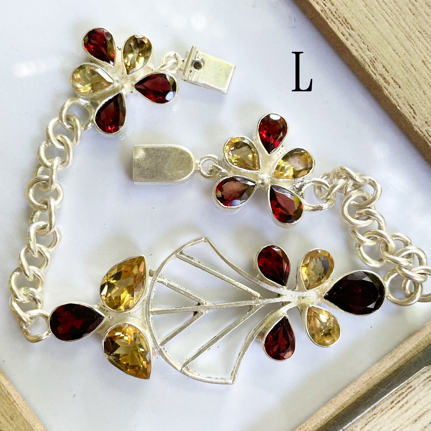 Solid Sterling Silver Stone Bracelet Blowout!