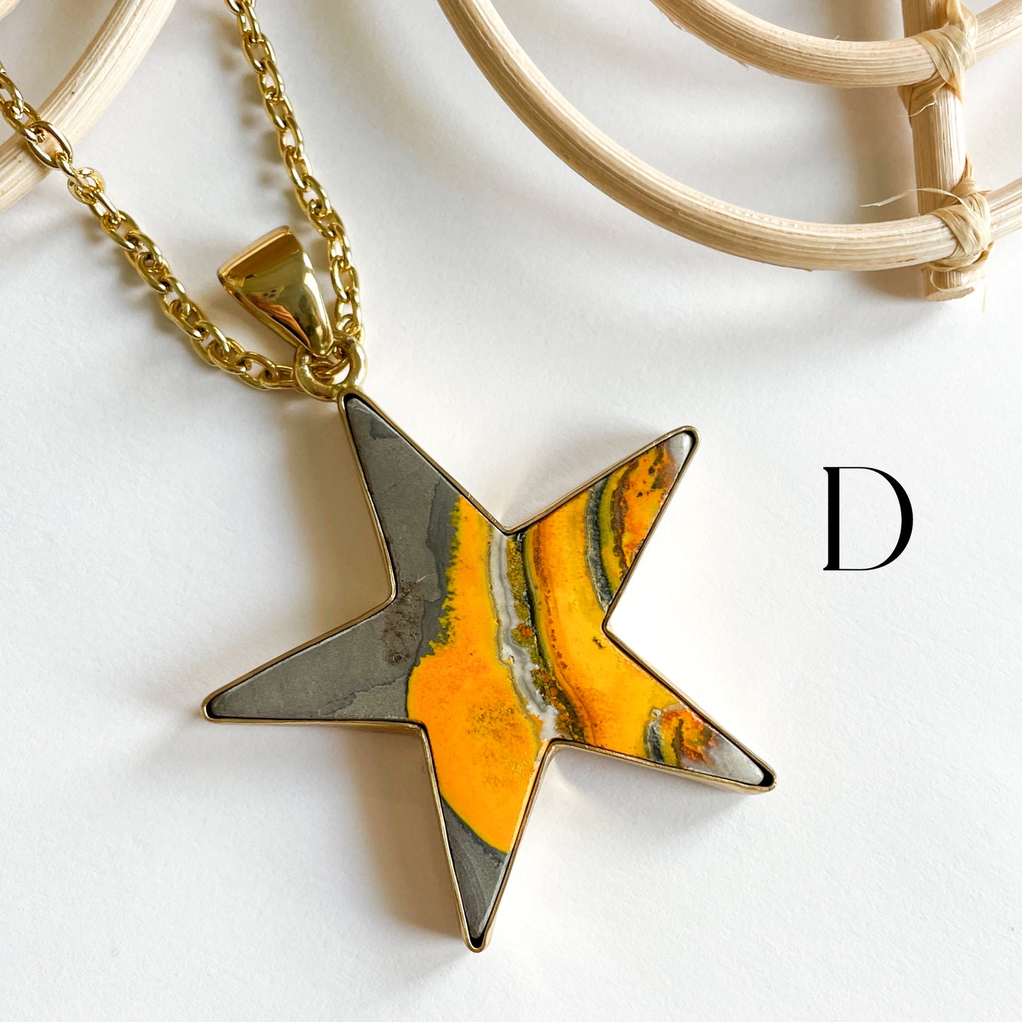 Bumblebee Jasper Star Pendant - Alchemia