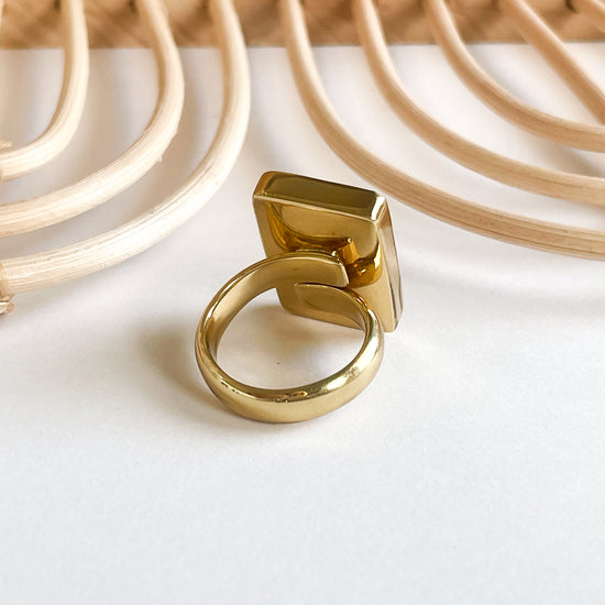 Dainty 3 Of Spades Bone Card Ring-Alchemia