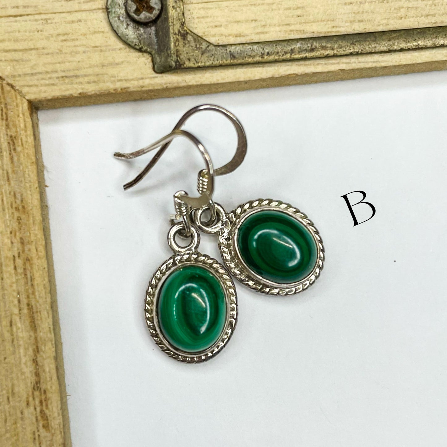 Malachite Dangles- Solid Sterling Silver