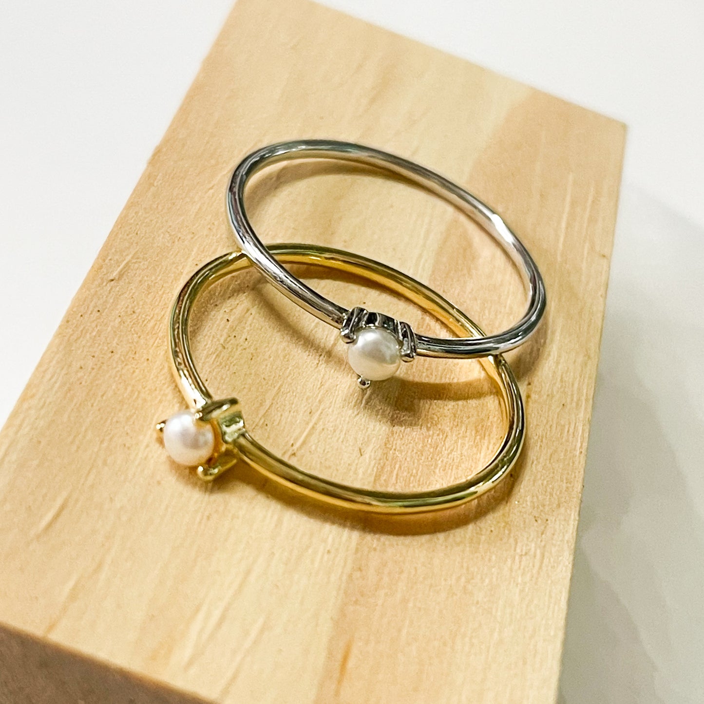 Dainty Simple Pearl Sized Ring - SSS or Vermeil