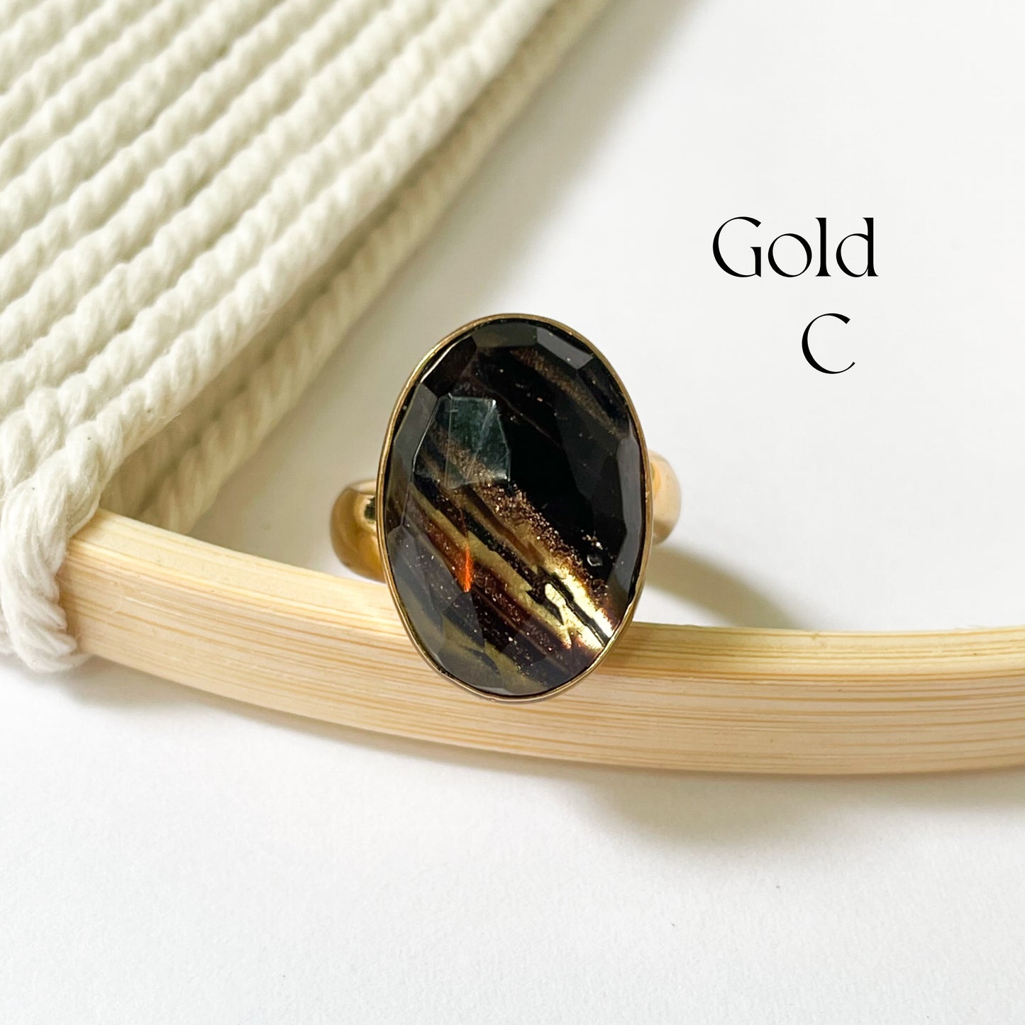 Brown Shimmer Rings - Both Metals