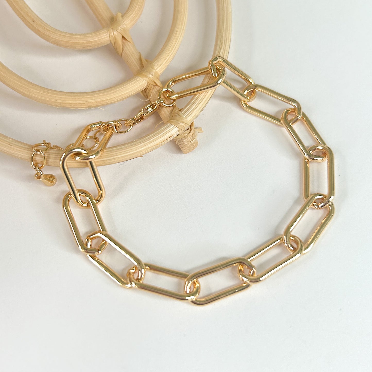 Chunky Rounded Paperclip Bracelet - 18K Gold Filled