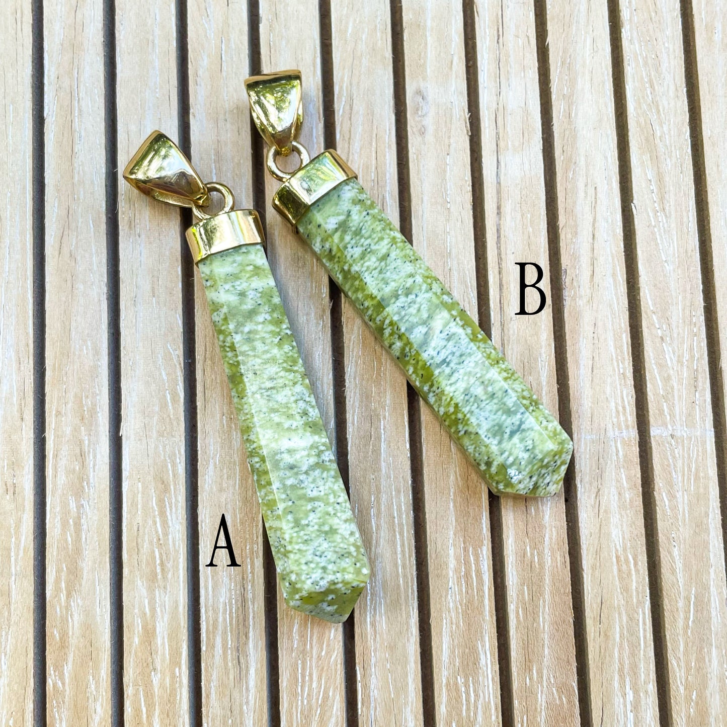 Vasonite Crystal Point Pendant - Both Metals