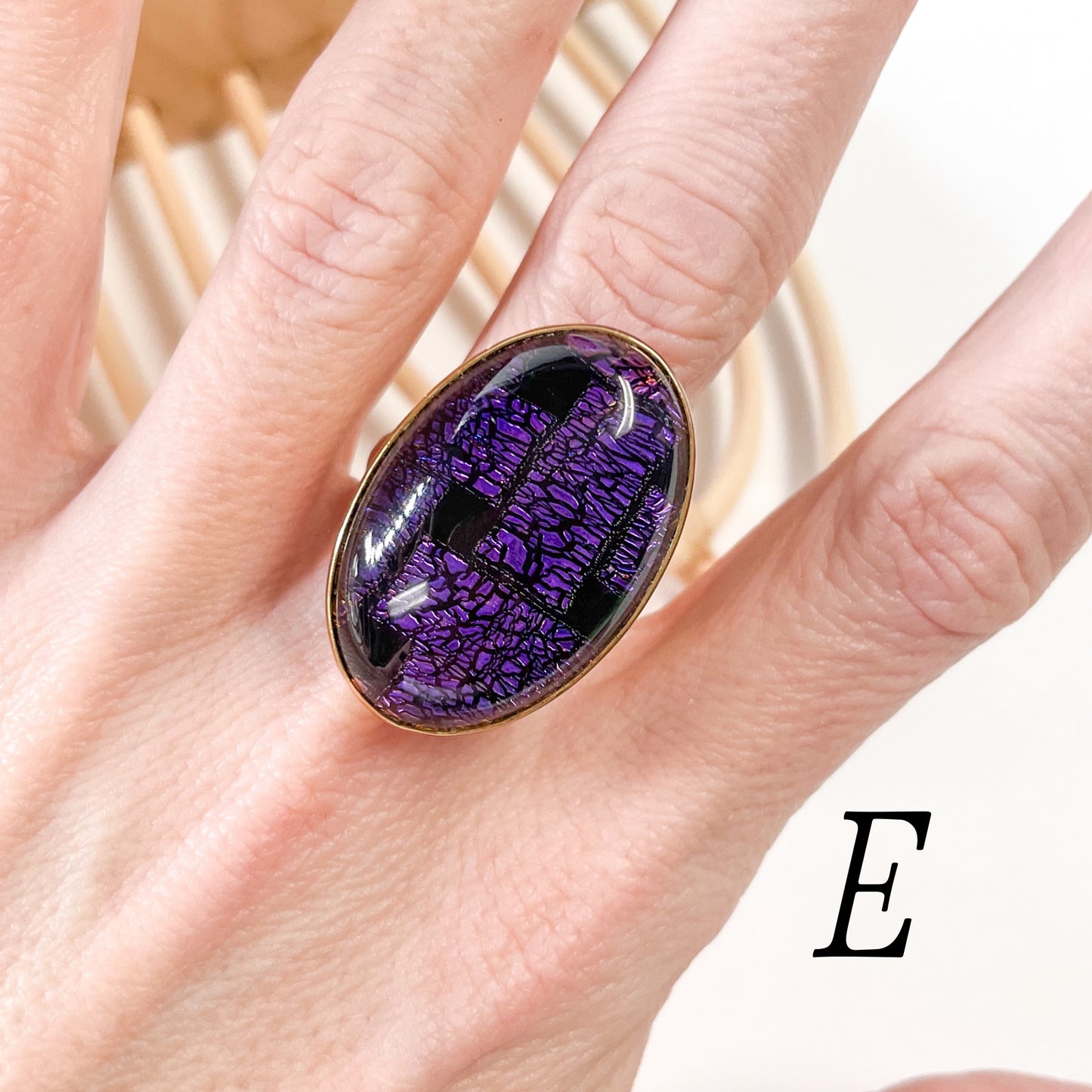 Dichroic Glass Rings - Alchemia Gold