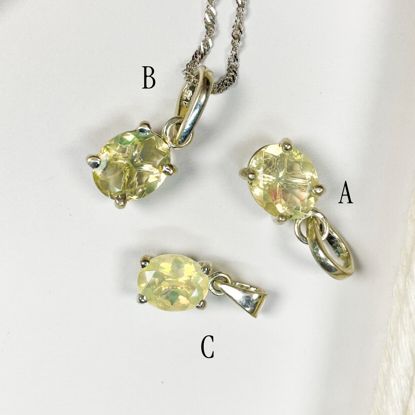 Ethiopian Opal Prong Pendant - Solid Sterling Silver