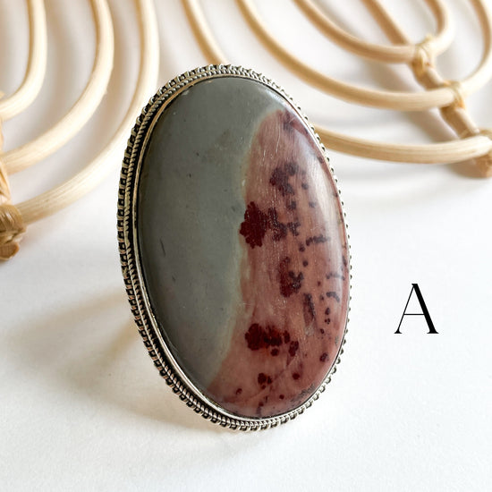 Jasper Flex Cuff Statement Ring -  Solid Sterling Silver