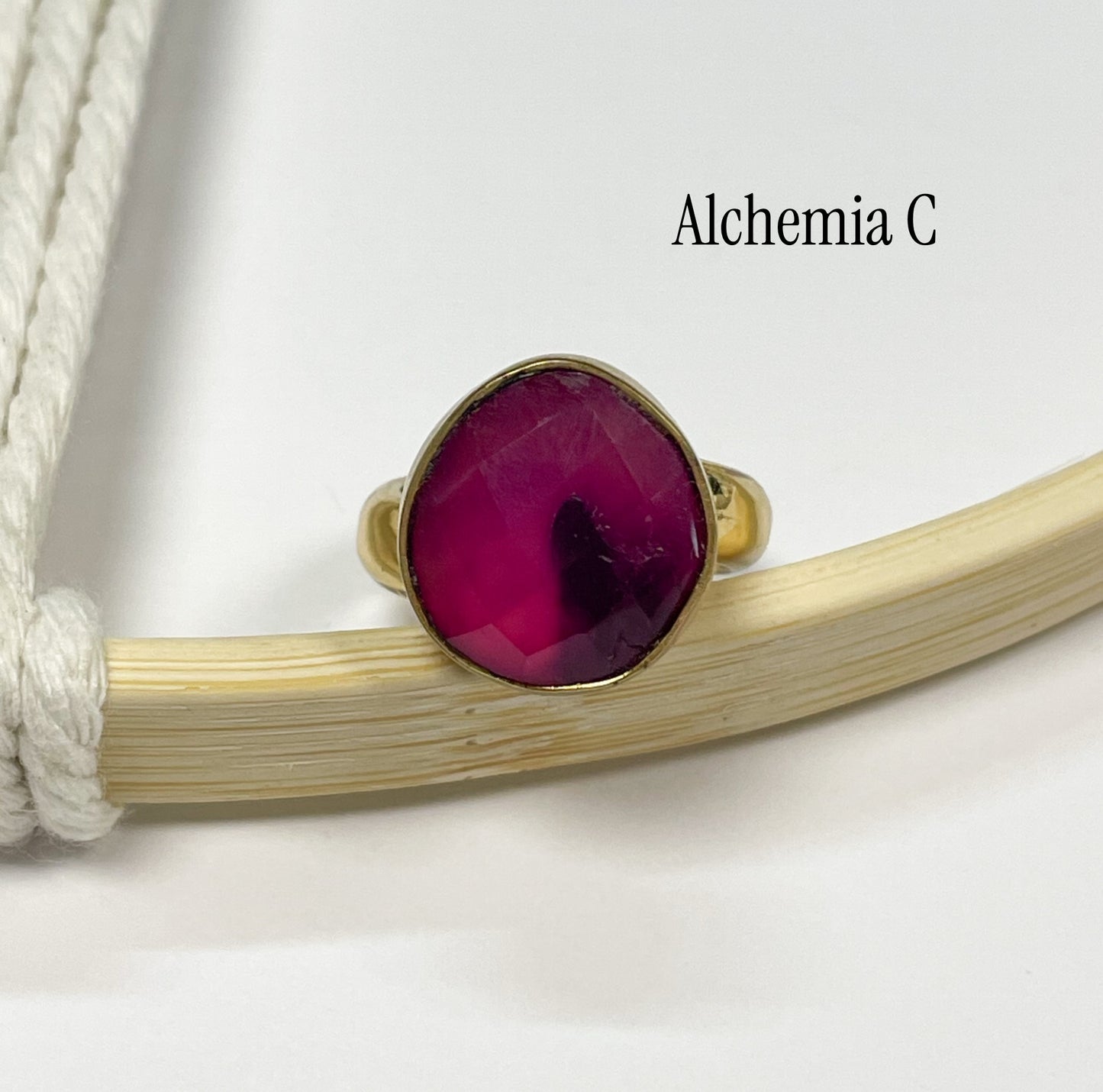 Hot Pink Chalcedony Ring - Both Metals