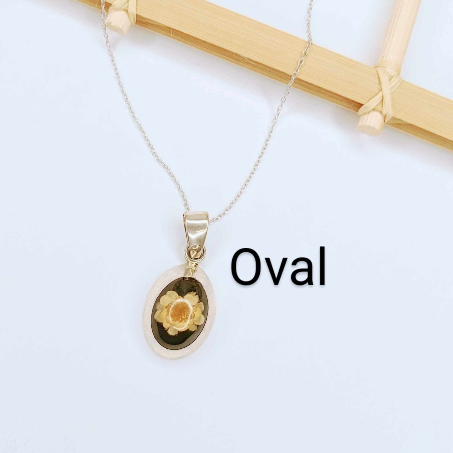 Flower Resin Pendants - Solid Sterling Silver