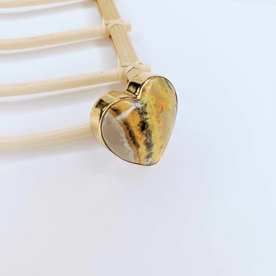 Load image into Gallery viewer, Bumblebee Jasper Heart Ring - Alchemia
