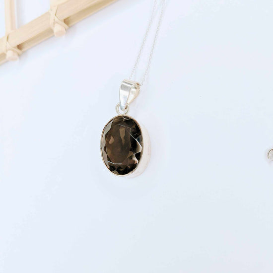 Load image into Gallery viewer, Smokey Quartz Pendant - Solid Sterling Silver
