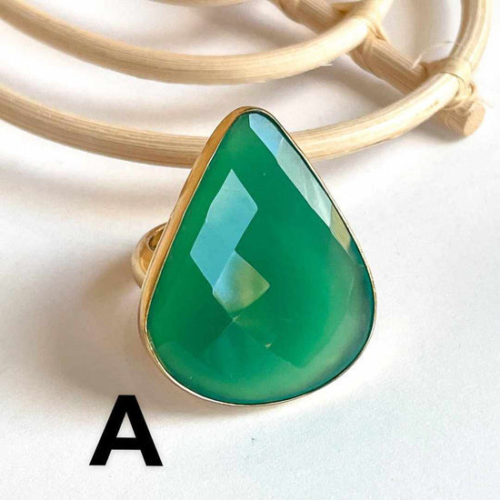 Load image into Gallery viewer, Faceted Green Onyx Ring - Alchemia
