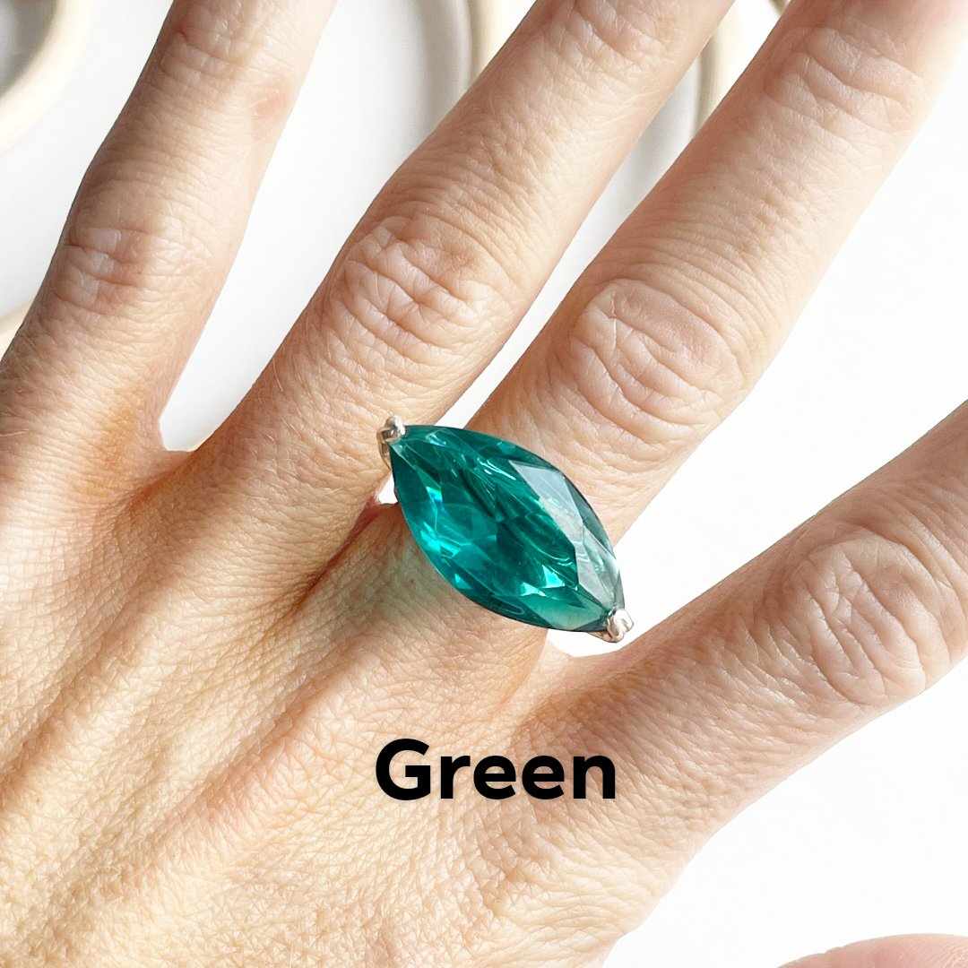 Nano Glass Side Set Prong Ring - Solid Sterling Silver