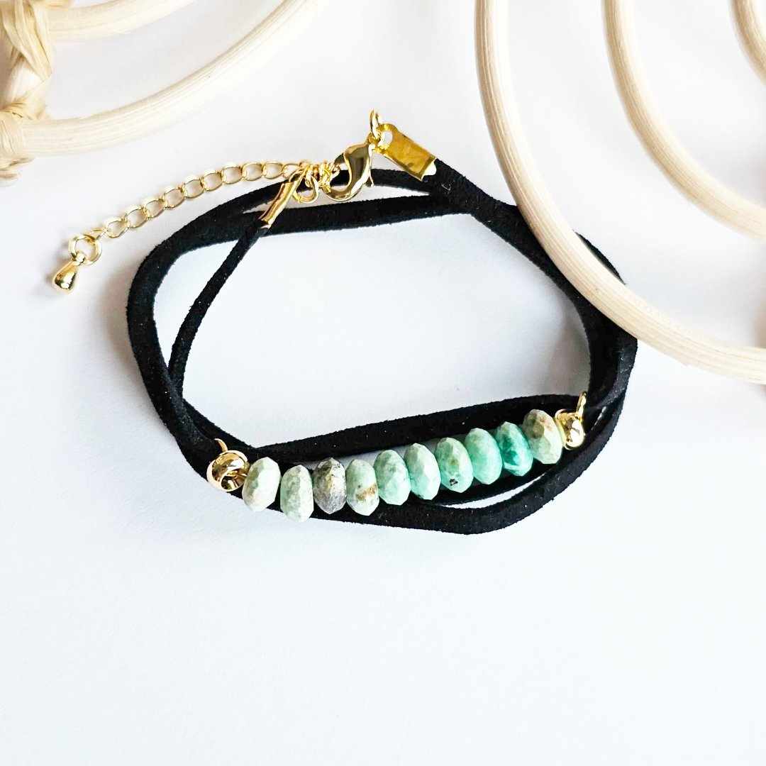 Chrysophrase Leather Wrap