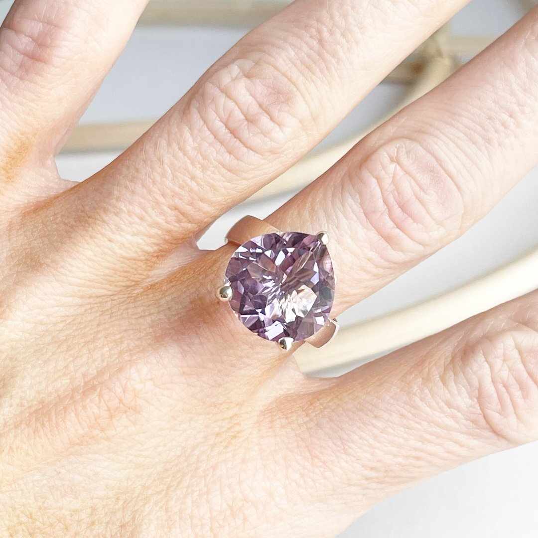 Rose De France Chunky Tear Prong Ring - Solid Sterling Silver