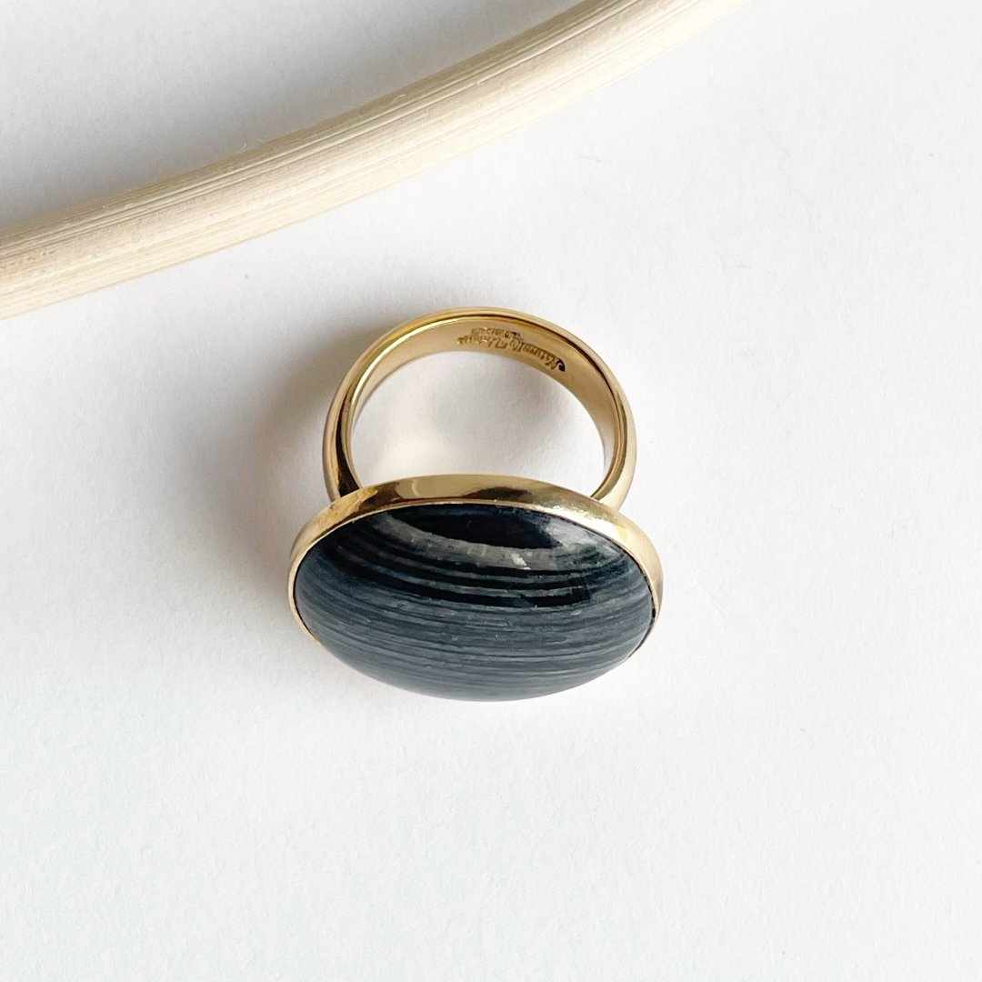 Zebra Granite Polka Dot Ring - Alchemia