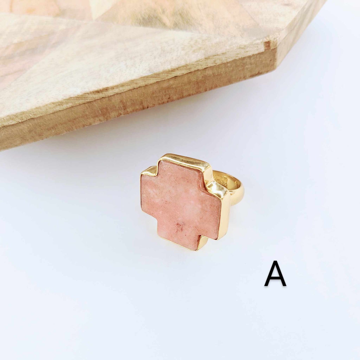 Load image into Gallery viewer, Cherry Quartz Cross Adjustable Ring - Alchemia
