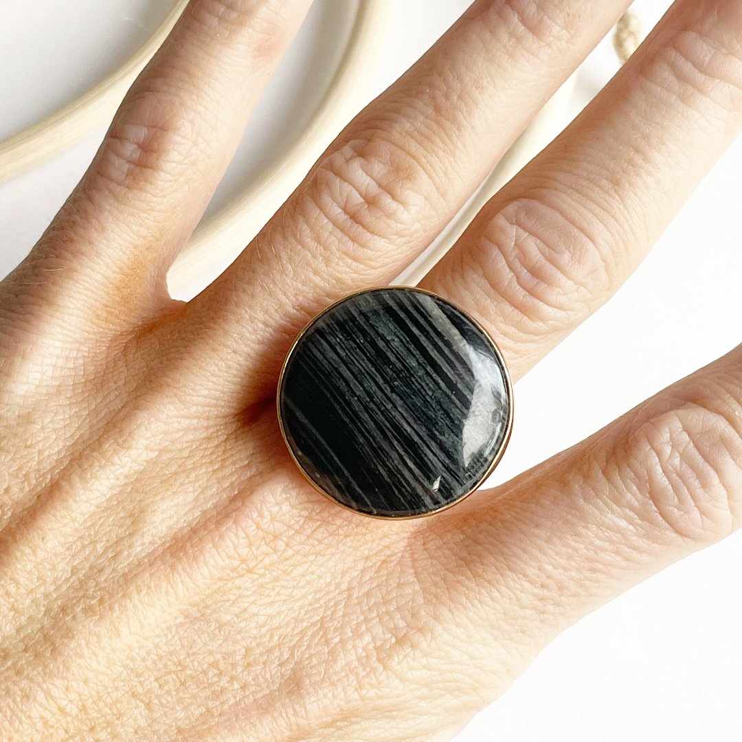 Zebra Granite Polka Dot Ring - Alchemia