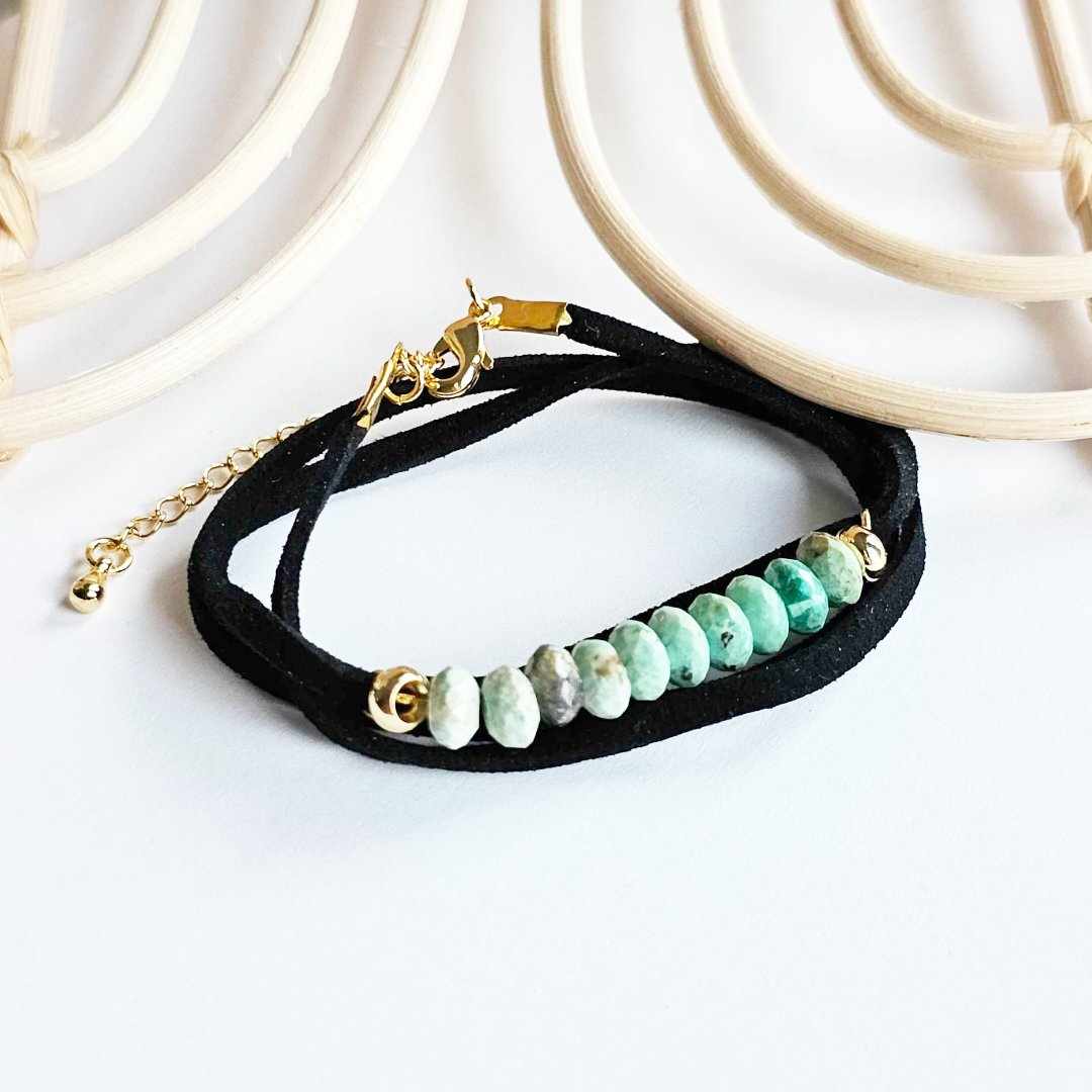 Chrysophrase Leather Wrap