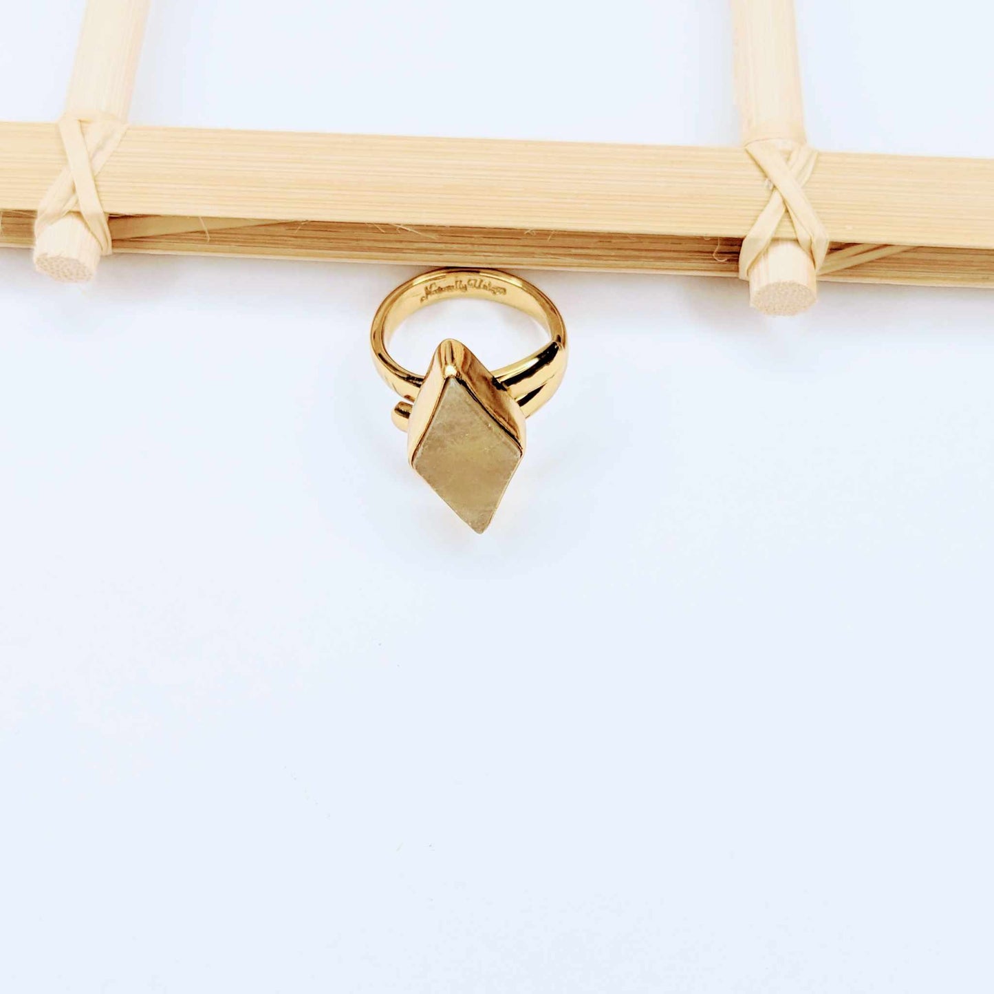 Diamond Cut Stone Alchemia Ring w Amazonite, Peach Quartz or Tree Agate