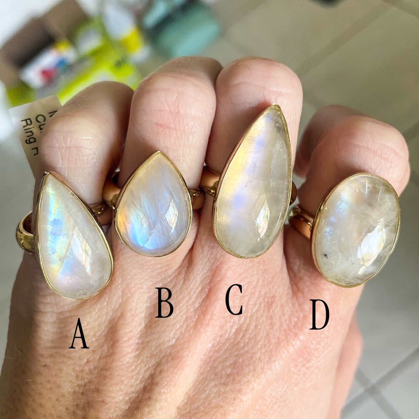 Rainbow Moonstone Ring- Alchemia