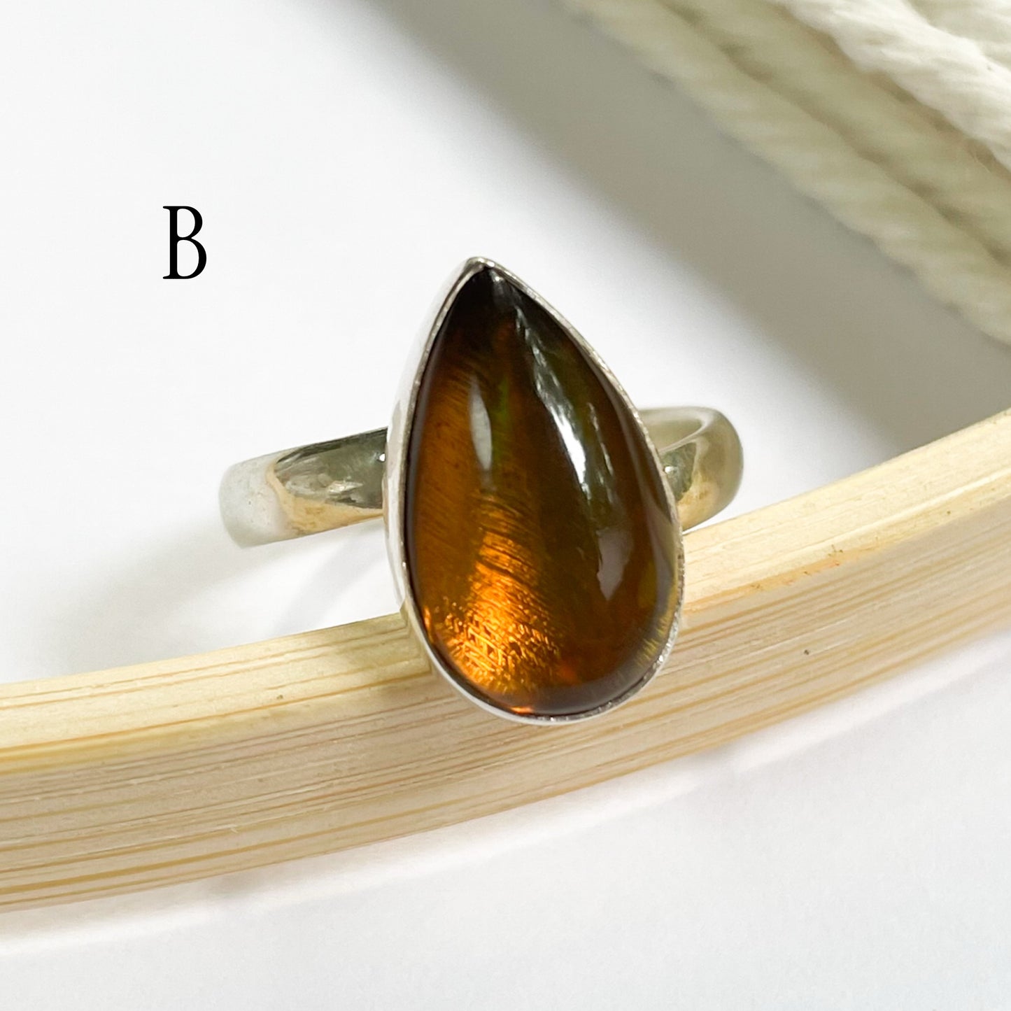 Black Opal Ring - Solid Sterling Silver