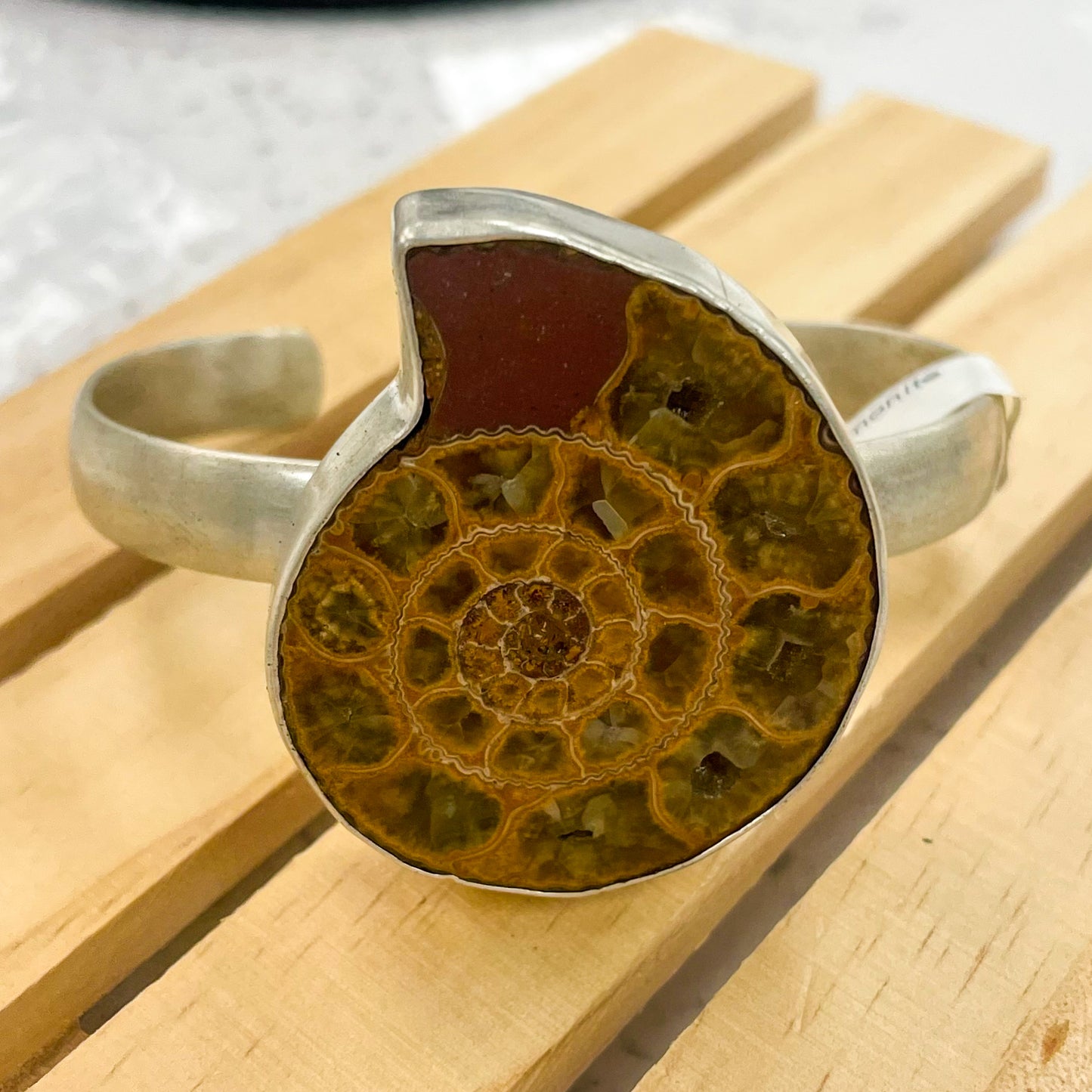 Ammonite Cuff Matte Finish Sterling Silver (Great Deal)