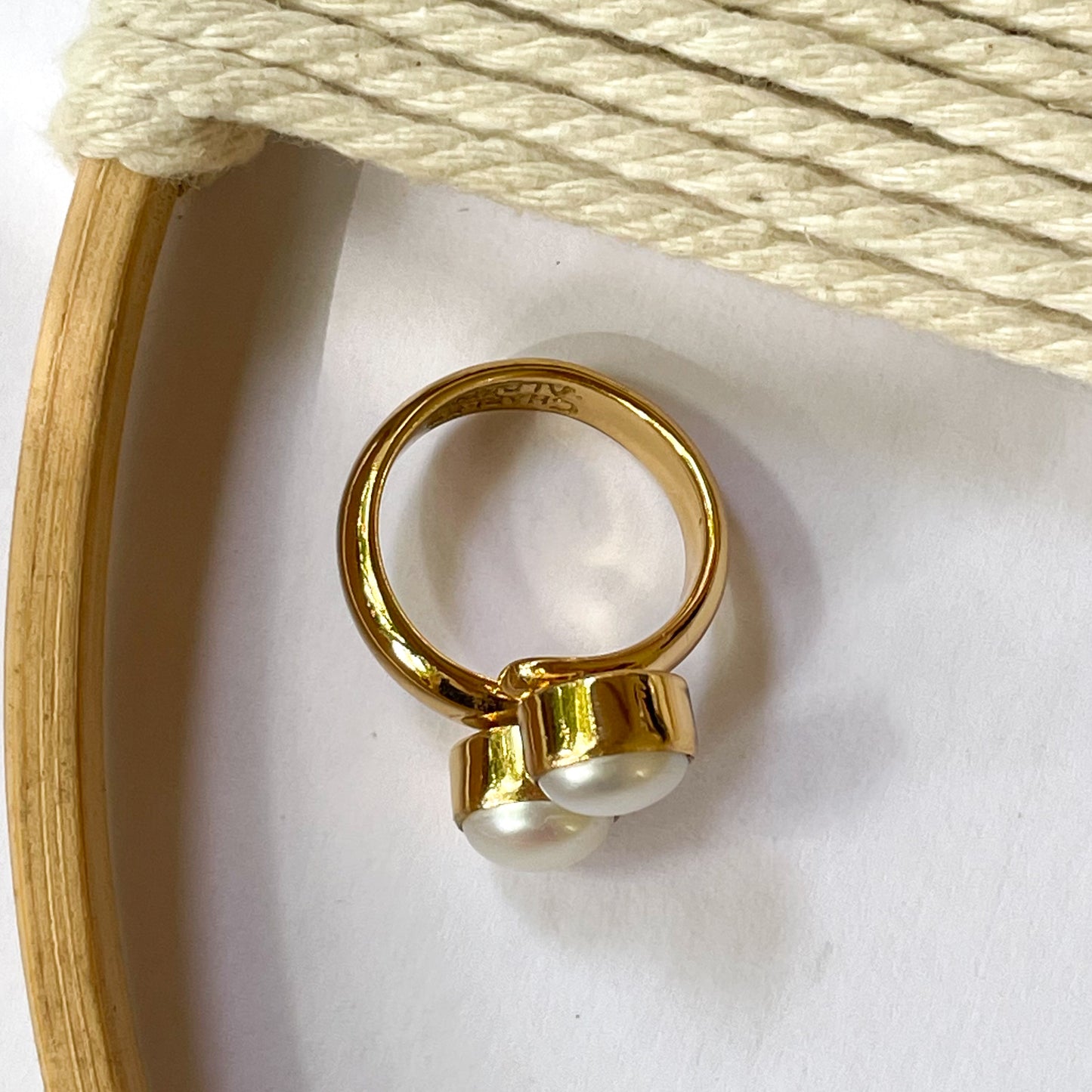 Pearl Bypass Ring - Both Metals