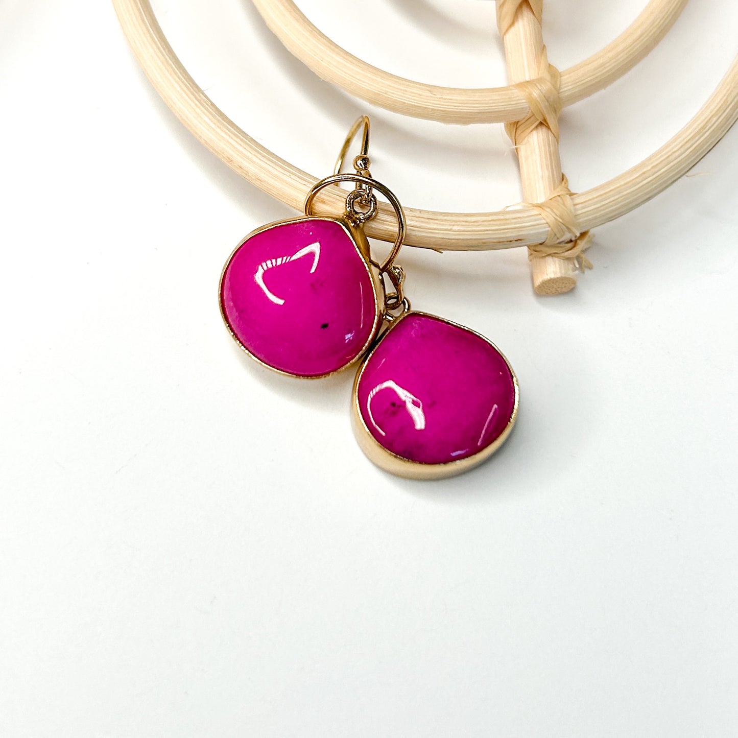 Colored Agate Dangle Earrings - Alchemia