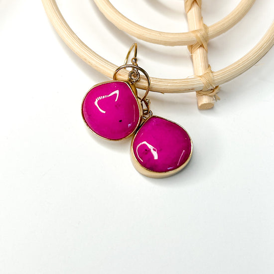 Colored Agate Dangle Earrings - Alchemia