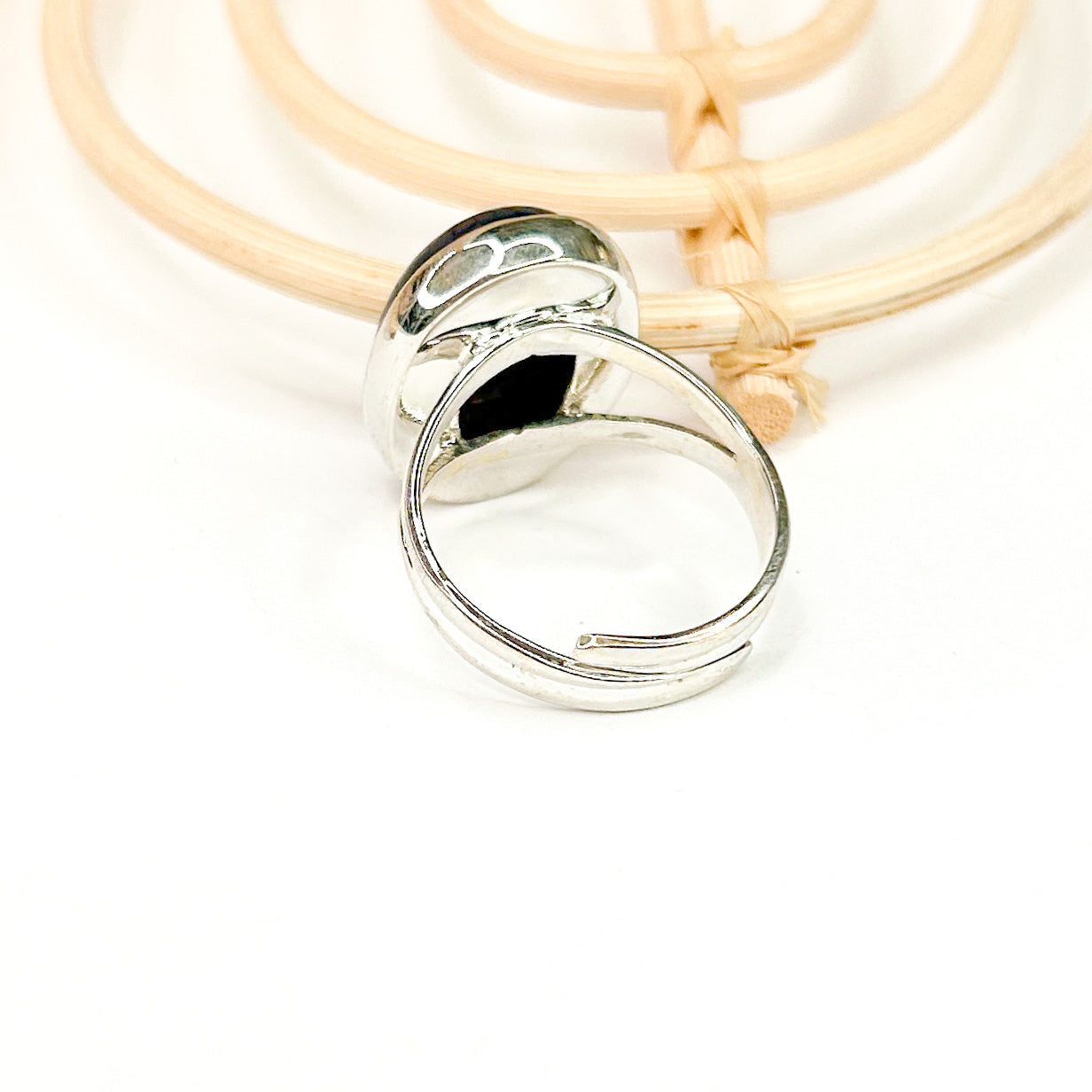 Blue Oval Dragonstone Ring - Solid Sterling Silver